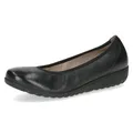 CAPRICE Damen Ballerinas aus Leder mit Keilabsatz, Schwarz (Black Nappa), 40 EU