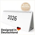 UNITURE® - Tischkalender 2026 quer I Wochenkalender zum Aufstellen I Büro Tischkalender 2026 im Querformat - Kalender 2026 Planer mit Monatsansicht Stehkalender
