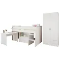 Jugendzimmer, Weiß, Holzwerkstoff, 120x200x80 cm, Kinder- & Jugendzimmer, Jugendmöbel, Komplette Kinder- & Jugendzimmer