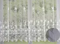 Clever-Kauf-24 Fertiggardine Edel Jacquard mit Universalband versch. Größen Vorhang Gardine weiß BxH 300x125cm