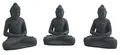 colourliving Dekofigur Buddha 3er Set aus Stein Meditation Feng Shui Gartenfigur Dekoration