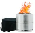 Edenoutdoor Feuerstelle, Feuerkorb, Feuertonne, Ø 37 cm, Deko für Garten,Terrasse und Balkon,Für Pellets/Holz, Edelstahl rauchfreier Camping-Tischkocher für die Vorstadt,Silber