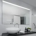 120cm Geradlinige Helestra ORTA Spiegelleuchte in weiß/chrom aus Glas/Metall