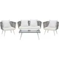 Beliani Sitzgruppe RAGUSA Cremeweiß 69x156x70