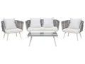 Modernes Gartenmöbel Set Rattan cremeweiß Ragusa
