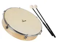Stimmbare Trommel m. 12" Druchmesser, Natur-Fell & Schlägel, ideal für Kinder!