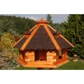 DSH DEKO SHOP HANNUSCH Vogelhaus Riesiges XXL Vogelhaus, Futterhaus 67 x 45 cm imprägniert dunkel mit Solar