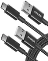 USB C/USB A Kabel [2 Stück] 1,8 m Nylon Type C Ladekabel für Samsung Galaxy S10