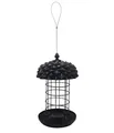 Dehner Natura Premium Futtersäule Louise, Meisenknödelsäule für 12 Meisenknödel, Futterstation für Wildvögel wetterfest/hängend, ca. 30 x 18 x 18 cm, Metall, dunkelgrau