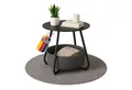 Coemo Wohnzimmertisch KOSI, Schwarz Metallgestell Couchtisch mit Aufbewahrungskorb Canvas