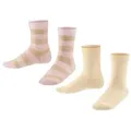 FALKE Socken Happy Stripe 2-Pack Socken (2-Paar) Set aus 2 Paar Baumwollstrümpfen beige 39-42