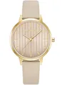Julie Julsen JJW2493YGL-51 Uhr Damenuhr Lederarmband Metall 3 bar Analog beige