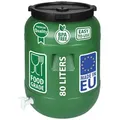 Weithalsfass Futtertonne Fasssilage Regen Fass Gepäcktonne 80 Liter mit Deckel Wasserhahn grün - Grün