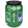 F & R Wasserkanister mit Hahn 80 Liter aus HDPE I I Regentonne mit Deckel I Kanister Hahn I Wasserbehälter mit Hahn I Wassertank I Fass mit Deckel I Regenwassertank Grün