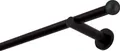 Gardinenstange 160 cm 1-läufig Schwarz Matt stabile Vorhangstange 19 mm mit Kugel einfache Montage an der Wand