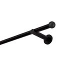 Gardinenstange schwarz 160 cm 1-läufig 19 mm aus Metall Wandbefestigung Kugel