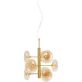 Kare-Design Hängeleuchte Headlight, Schwarz, Gold, Metall, Glas, 53x155x53 cm, Lampen & Leuchten, Innenbeleuchtung, Hängelampen, Esstischlampen