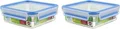 Emsa Clip & Close Frischhaltedose 0,85L quadratisch | BPA-frei | auslaufsicher | mikrowellengeeignet | blau