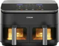 Cosori Doppel-Heißluftfritteuse CAF-R901-AEU Heißluft-Fritteuse 1.75kW Schwarz, Silber