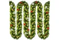 Kunstgirlande, Casaria, Höhe 28 cm, Weihnachtsgirlande Geschmückt 5m 80 LED Warmweiß Innen Außen IP44