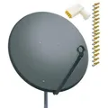 PremiumX Satelliten-Komplettanlage 100cm Satellitenschüssel Anthrazit Satellitenantenne Octo LNB F-Stecker, SAT bis 8 Teilnehmer