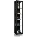 K-Möbel Glasvitrine, Schwarz, Holzwerkstoff, 4 Fächer, Rechteckig, 37x176x33 cm, Wohnzimmer, Wohnwände, Vitrinenschränke