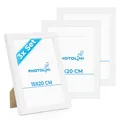 PHOTOLINI Bilderrahmen 15x20 Weiß Holz MDF, 3er Set Bilderrahmen 20x15, Picture Frame mit Acrylglas, Fotorahmen 15x20 zum Aufhängen & Aufstellen, Rahmen 15 x 20 cm mit Zubehör für Fotos & Poster