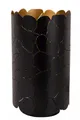 Licht-Erlebnisse Nachttischlampe GAVI, ohne Leuchtmittel, Metall E27 D: 15 cm rund 26,5 cm hoch in Schwarz Gold Modern