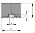 Gummi-Metall-Puffer Ausführung E 75 x 55 mm M12
