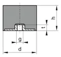 Gummi-Metall-Puffer Ausführung E 75 x 55 mm M12