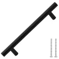 vidaXL Möbelgriffe 10 Stk., Schrankgriffe T-Form, Griffe für Küchenschränke, Küchengriffe Schubladengriffe Türgriffe, Schwarz 128mm Edelstahl