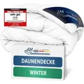 DormiGood | Premium Daunendecke | 155x220 cm | Winterdecke | 100% Daunen (1140g) | Bettdecke | 155x220 | Winterbett | Winter | Warm | Dick | Nomite... - Weiß