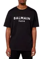 Balmain Paris T-Shirt Flocked Logo Straight Fit