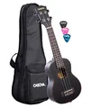 Cascha Premium Konzert Mahagoni Ukulele Set Schwarz