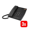 Alcatel Telefon Festnetz Schnurgebunden Analog Stummtaste Wand Schwarz 3 STÜCK