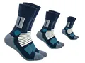 FOOTNOTE 3 Paar Gepolsterte Wandersocken Arbeitssocken Sportsocken für Herren Damen Ohne Gummibund (DE/NL/SE/PL, Numerisch, 43, 46, Regular, Regular, Blau)