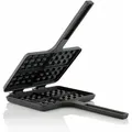 Waffeleisen, Waffelmaker, Sandwicheisen, Rechteckige Doppelform Aus Gusseisen, Schwarz - Bbq-toro