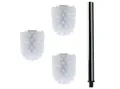 Daloual WC-Reinigungsbürste Ersatzbürstenköpfe Ø 6,5 cm inklusive Edelstahlgriff, Badezimmer, Gäste-WC, (Vorteils-Set, 4-tlg), Auswechselbarer Bürstenkopf, hochwertige Borsten, rostfrei, Edelstahl