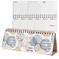 SIGEL JP101 Wochenplaner undatiert, Tischkalender ohne Datum, 100 g/m², Hardcover, 53 Wochen, 124 Seiten, Apricot Inspiration, aus nachhaltigem Papier, Jolie, undated Planner