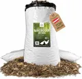 HEULAND Waldboden Einstreu mit Mais 40 L – natürliches Erlebniseinstreu mit Tannen & Fichtennadeln – Beschäftigung & Picken für Hühner & Wachteln – extrem saugstark & geruchsbindend