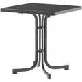 Sieger Gartenklapptisch, Anthrazit, Grau, Metall, quadratisch, Rundrohr, Sternfuß, 70x72x70 cm, klappbar, platzsparend, Freizeit, Campingzubehör, Campingtische