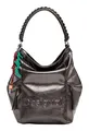 Desigual Arica Half Logo Backpack Big Rucksack Rucksack Dark Silver bronze Neu