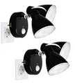 Trango 2er Set 2635-025 Schwarz LED Sensor Nachtlicht *MILO* mit Bewegungssensor & Automatikfunktion Sicherheitslicht 230V Steckdosenlampe, Wandlampe, Orientierungslicht, Nachtlampe, Steckdosenlicht