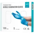 EUROPAPA Nitril-Handschuhe Medical Einmalhandschuhe Untersuchungshandschuhe (100 Stück, puderfrei ohne Latex, Gummihandschuhe) unsteril latexfrei disposible gloves blau S