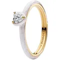 Pandora Solitärring DamenGoldfarben Weißes Chakra-Herz goldfarben 56/17,8