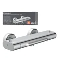 Badewannenarmatur CARNEO, Mischbatterie mit Thermostatregulierung, Wasserfall...