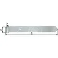 GAH Ladenband Breite 60 mm Länge 1400 x 60 mm Stärke 8 mm Stahl feuerverzinkt Ø 20 mm abgerundet (312480)