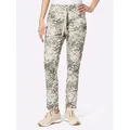Webhose HEINE, Damen, Gr. 38, Normalgrößen, grün (khaki, champagner, bedruckt), 65% Baumwolle, 32% Polyester, 3% Elasthan, gemustert, 7/8-Länge, Hosen