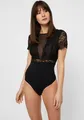 Stringbody "PCSICCA", mit Spitze, Gr. M - N-Gr, Black N-Gr