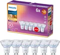 Philips LED Classic GU10 Lampen Warm Glow 6-er Pack (50 W), 6er Pack, Dimmbar 